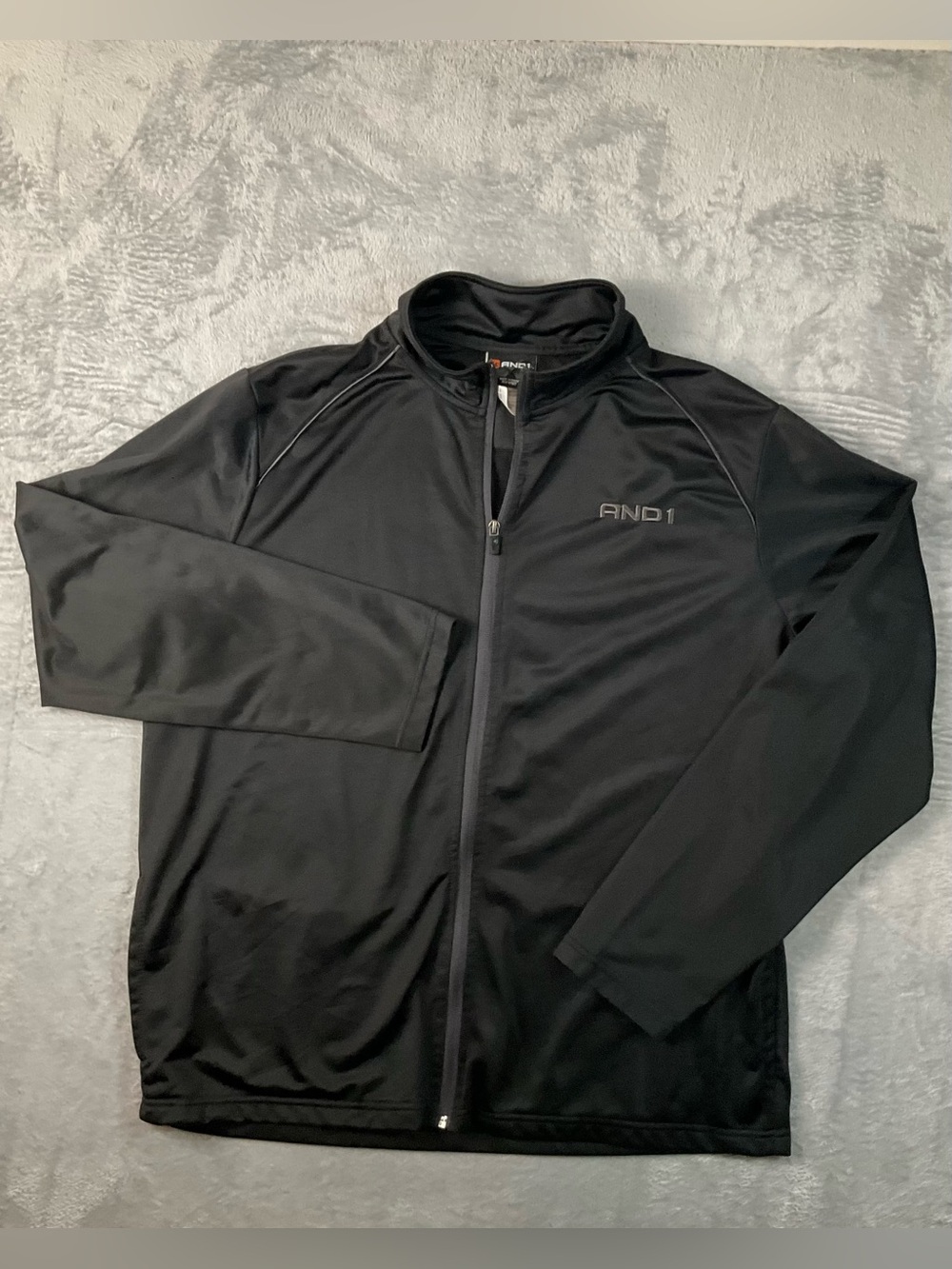 And1 Track Jacket Men’s XL Lightweight Full Zip Black Y2K Basketball